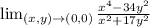 \lim_{(x,y) \to (0,0)} \frac{x^4-34y^2}{x^2+17y^2}