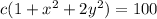 c({1+x^2+2y^2}) = 100