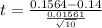 t =  \frac{ 0.1564  -  0.14 }{ \frac{0.01561 }{\sqrt{10} } }