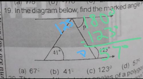 Find the marked angle P