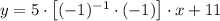 y = 5\cdot \left[(-1)^{-1} \cdot (-1)\right]\cdot x +11