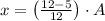 x = \left(\frac{12-5}{12} \right)\cdot A