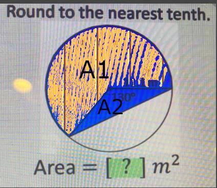 Find the area of the shaded region.
Round to the nearest tenth.