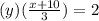 (y)(\frac{x+10}{3} )=2