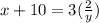 x+10=3(\frac{2}{y} )