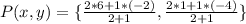P(x,y) = \{\frac{2 * 6 + 1 * (-2)}{2+1}, \frac{2 * 1 + 1 * (-4)}{2+1}\}