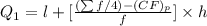 Q_{1}=l+[\frac{(\sum f/4)-(CF)_{p}}{f}]\times h