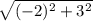\sqrt{(-2)^2+3^2}