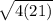 \sqrt{4 (21) }