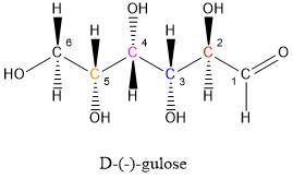 How many asymmetric centers are present in the open chain form of the aldohexose D-(-)-gulose?

A) 0