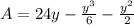 A = 24y - \frac{y^{3}}{6}-\frac{y^{2}}{2}