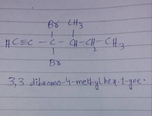 3,3-dibromo-4-methylhex-1-yne