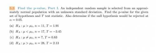 An independent random sample is selected from an approximately normal population with an unknown sta
