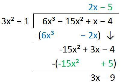 What is the equation of the slant asymptote of the rational function? f(x)=6x3−15x2+x−43x2−1 y=x−5 y