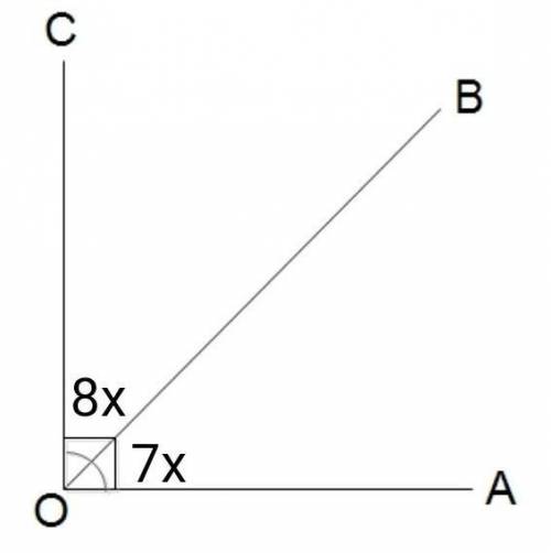 Two complementary angles are in the ratio 7:8. What is the measure of the larger angle?