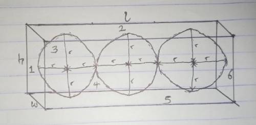 Three spherical balls with radius r are contained in a rectangular box. two of the balls are each to