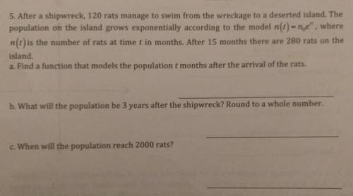 After a shipwreck, 120 rats manage to swim from the wreckage to a deserted island. The population on