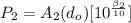 P_2 =  A_2 (d_o ) [10^{\frac{\beta_2 }{ 10} } ]