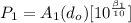 P_1 =  A_1 (d_o ) [10^{\frac{\beta_1 }{ 10} } ]