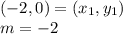 (-2,0) = (x_1,y_1) \\ m =  - 2