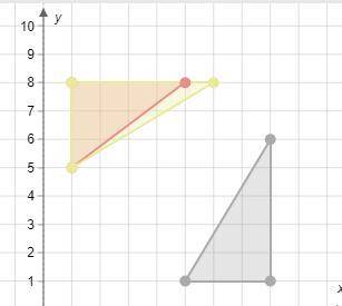Graph the image of the given triangle after the transformation with the rule (x, y)→(y, x). Select t