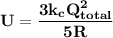 \mathbf{U = \dfrac{3 k_c Q^2_{total}}{5R}}
