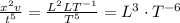 \frac{x^2v}{t^5 } =  \frac{L^2 L T^{-1}}{T^5}  =  L^3 \cdot T^{-6}