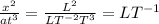 \frac{x^2 }{at^3} =  \frac{L^2}{LT^{-2} T^{3}}  =  LT^{-1}