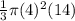 \frac{1}{3}\pi (4)^{2}(14)
