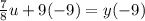\frac{7}{8}u+9(-9)=y(-9)