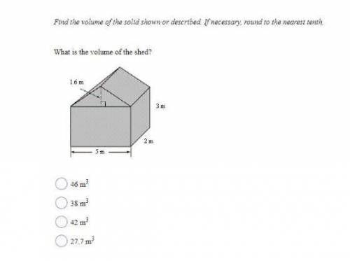 Find the volume of the solid shown or described. If necessary round to the nearest tenth. What is th