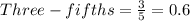 Three-fifths = \frac{3}{5} = 0.6