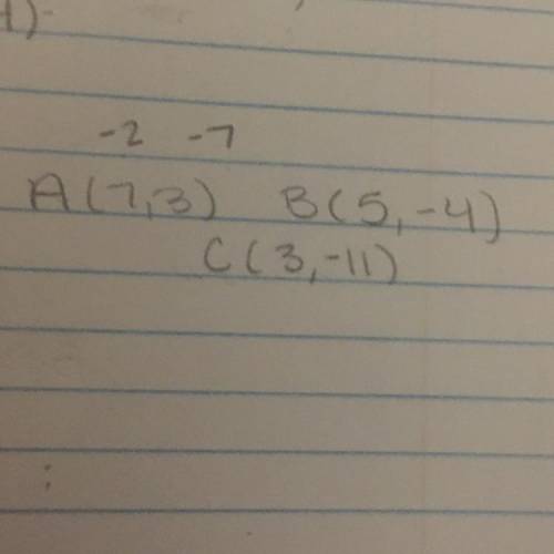 Find the coordinates of Cif B(5,-4) is the midpoint of AC and A has coordinates of (7,3).