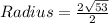 Radius = \frac{2\sqrt{53} }{2}