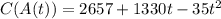 C(A(t)) = 2657 + 1330t - 35t^2