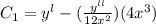 C_{1} = y^{l} - (\frac{y^{ll} }{12 x^{2} } ) (4 x^{3} )