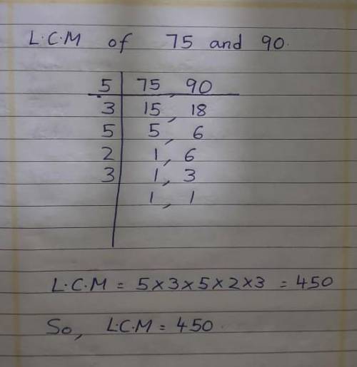 Find the lowest common multiple {lcm} of 75 and 90