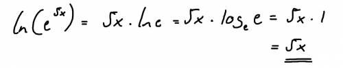 Simplify the expression: In(e^5x)