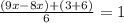 \frac{(9x - 8x) + (3 + 6)}{6} = 1