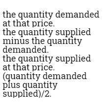 Whenever there is a shortage at a particular price, the quantity sold at that price will equal: Grou