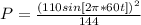P =  \frac{( 110  sin [2 \pi * 60t])^2}{ 144}