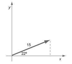 What is the length of the x-component of the vector shown below?