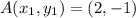 A(x_1,y_1) = (2,-1)