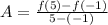 A = \frac{f(5) - f(-1)}{5 - (-1)}