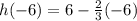 h(-6)=6-\frac{2}{3}(-6)