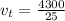 v_t = \frac{4300}{25}