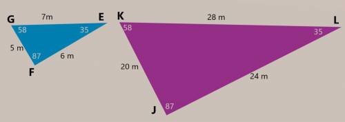 Triangle E F G. Side E F is 6 meters, F G is 5 meters, E G is 7 meters. Angle F is 87 degrees and an
