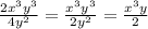 \frac{2x^3y^3}{4y^2} = \frac{x^3y^3}{2y^2} = \frac{x^3y}{2}