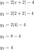 y_3=2|x+2|-4\\\\y_3=2|2+2|-4\\\\y_3=2|4|-4\\\\y_3=8-4\\\\y_3=4