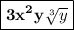 \boxed{\bold{3x^2y\sqrt[3]{y}}}